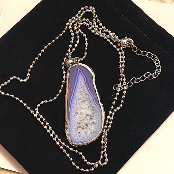 BOGO!! Moroccan, Heated Polished Frosted Purple Druzy Plume Agate slice - Picture 1 of 16